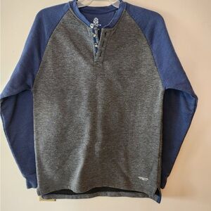 Sahara club grey and blue Pullover Fleece sweater size mens large